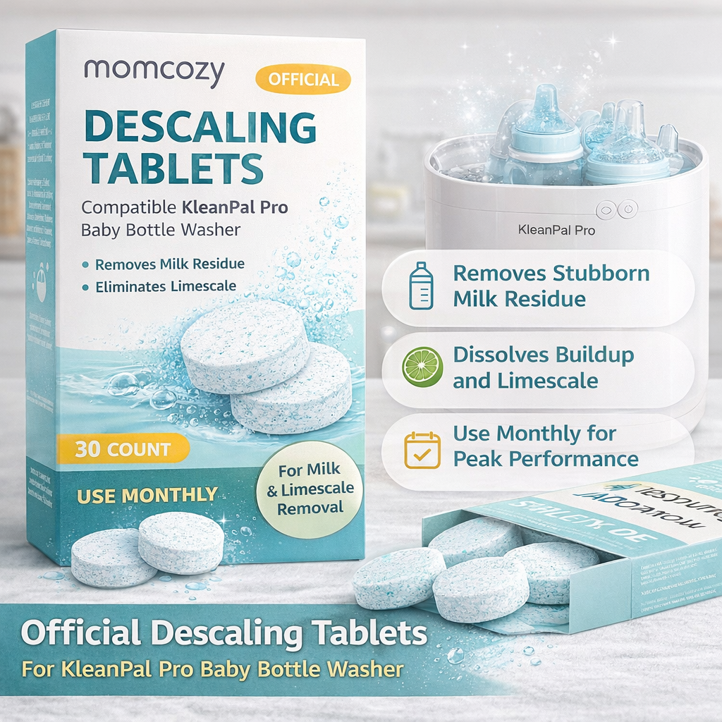 Momcozy Official Descaling Tablets, Compatible KleanPal Pro Baby Bottle Washer, Descaler for Milk & Limescale Removal, 30 Count